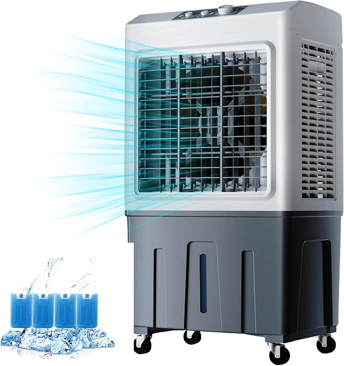 Climatiseur, 200 W, refroidisseurs d'air pour la Maison, 50 L, Grand réservoir d'eau de 50 L, minuterie, portable, humidificateur Industriel