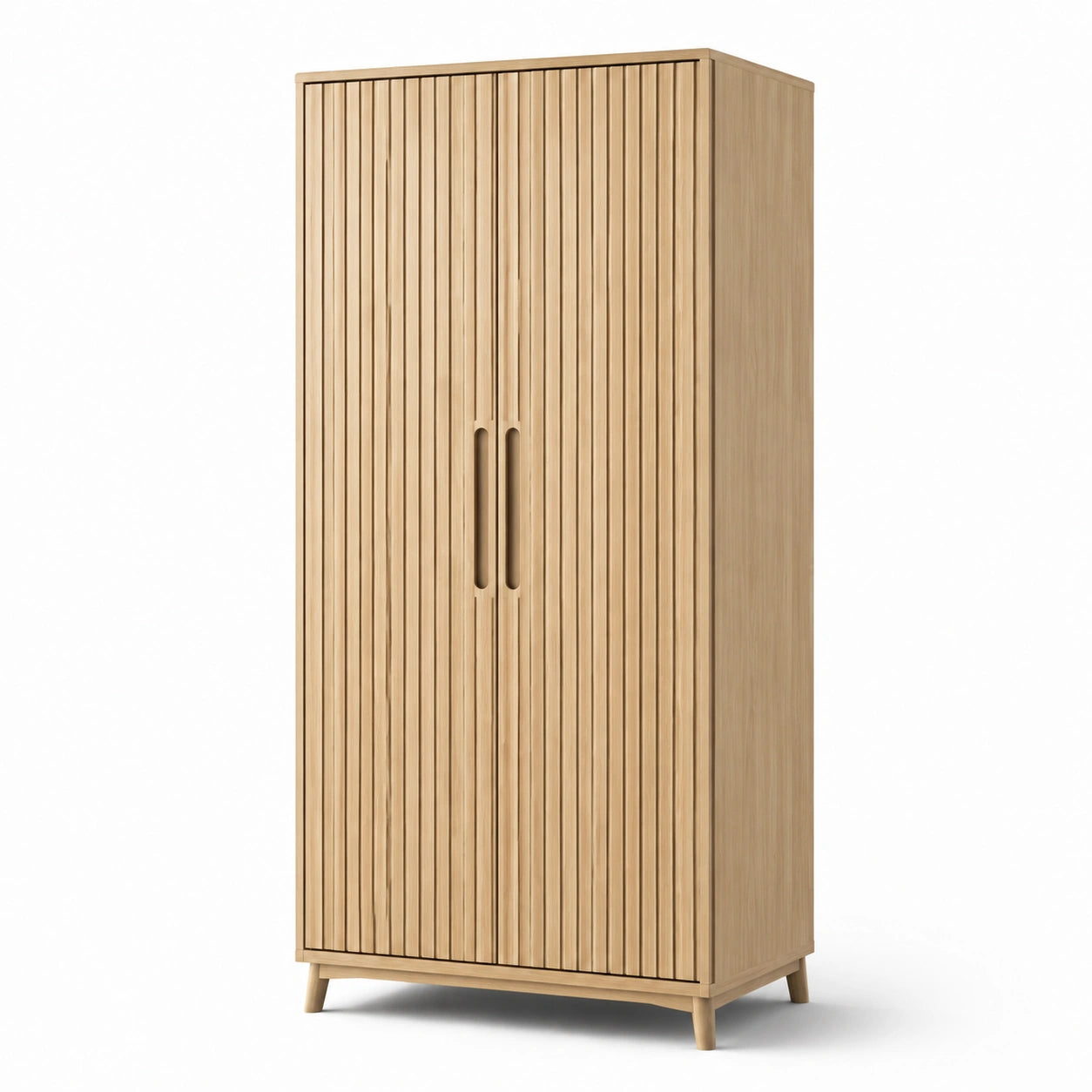 Armoire en bois à deux portes en chêne clair