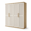Armoire quatre portes en bois et MDF beige