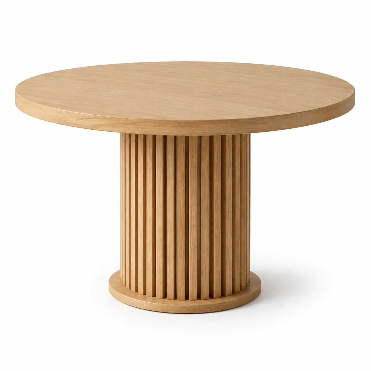 Table ronde en bois de chêne, diamètre 120 cm