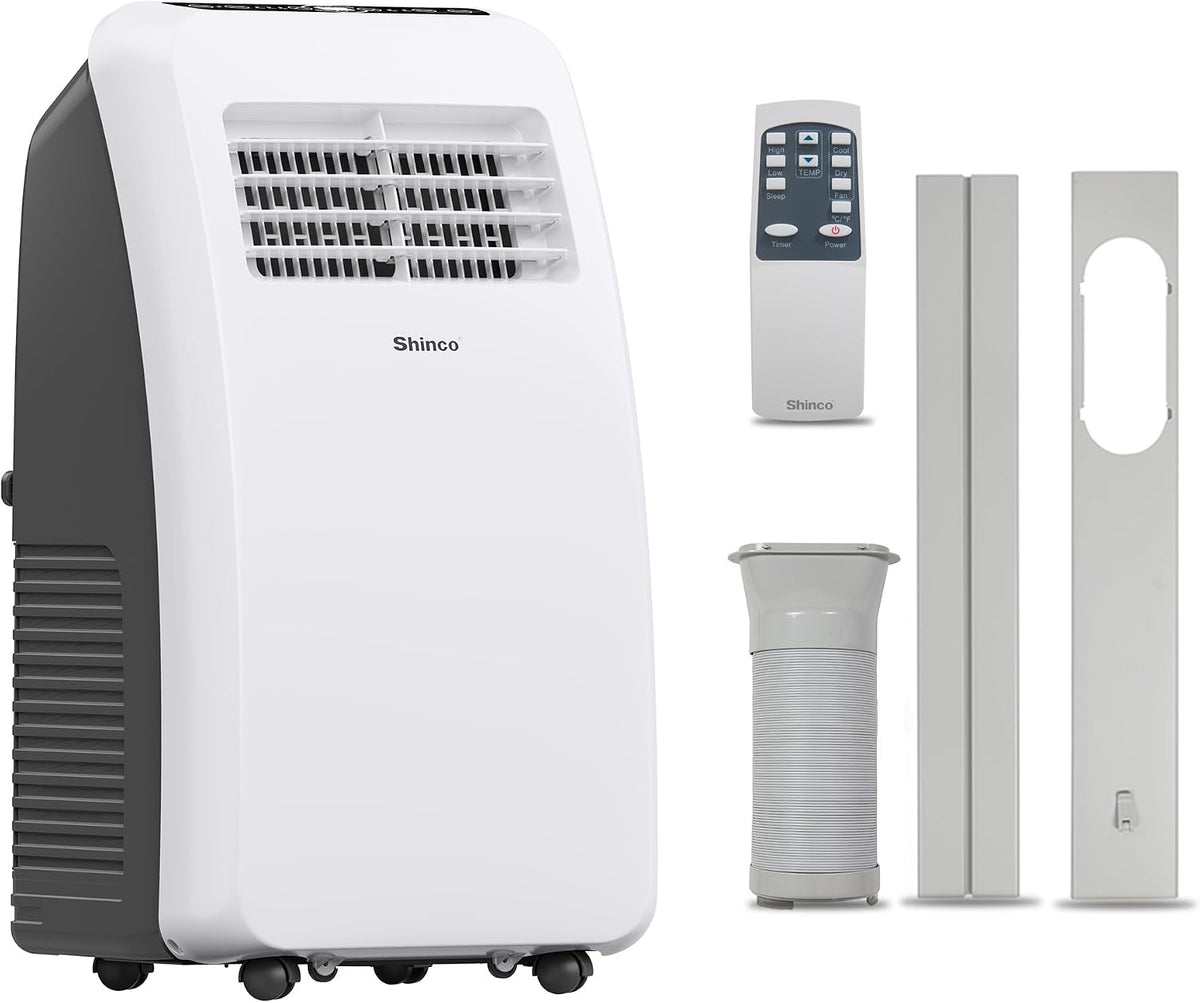 Shinco Climatiseur portable, 3 en 1 refroidissement/Déshumidificateur/ventilation pour pièces jusqu'à 350 pi2, 8, 000 BTU, 4, 550 BTU