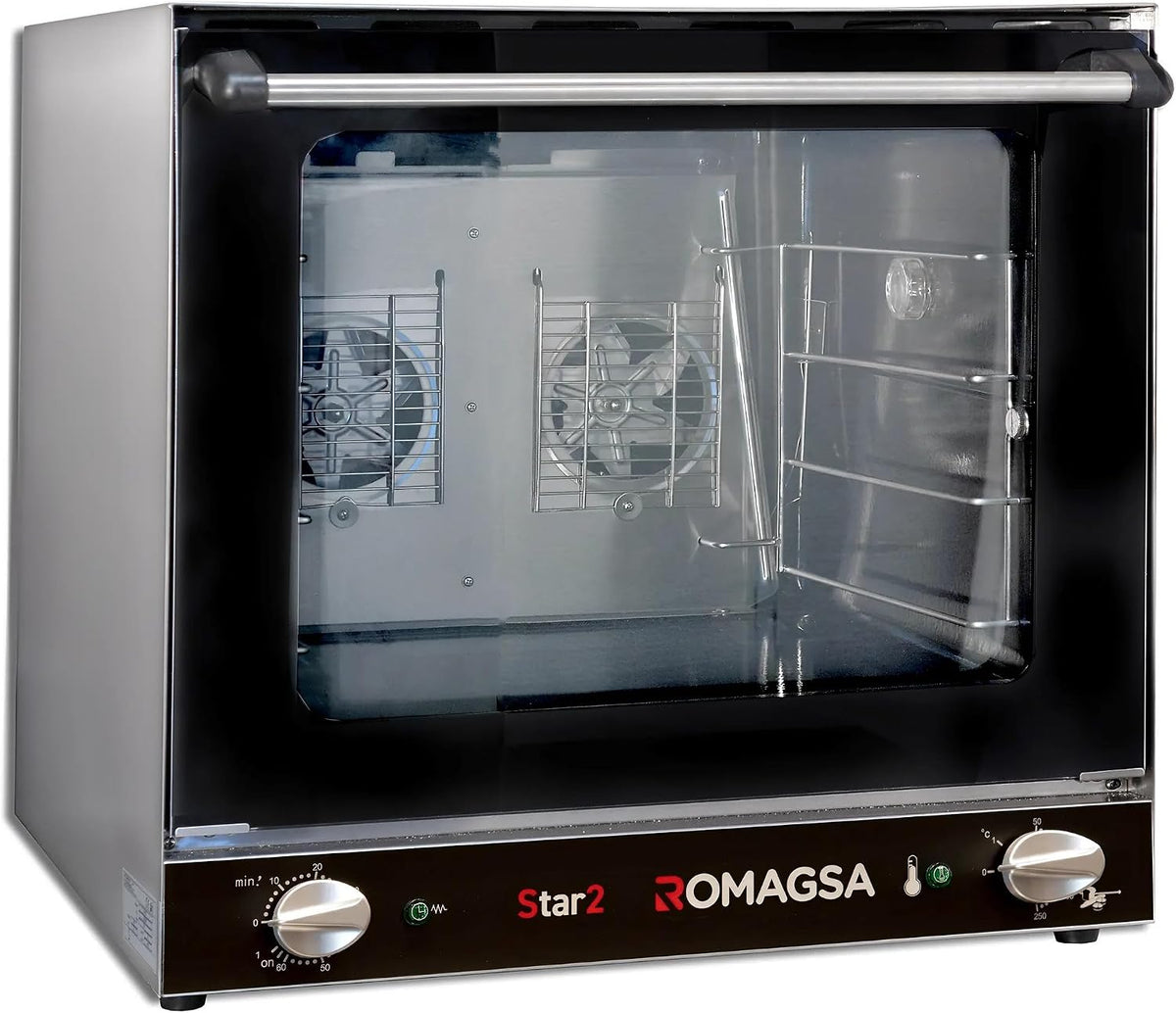 MBH - MAQUINARIA BAR HOSTELERÍA Mini four, boulangerie et pâtisserie avec intérieur émaillé, acier inoxydable, 440 × 315 mm, 595 × 560 × 575 mm