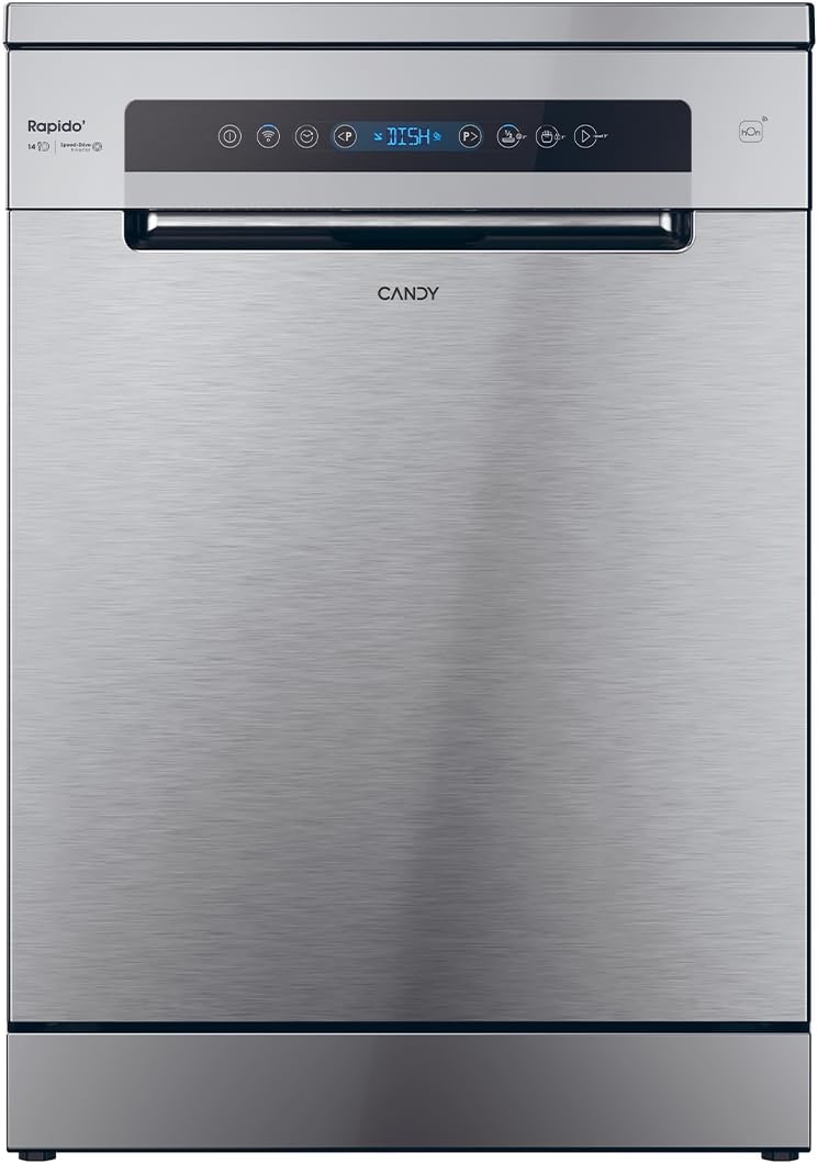 CANDY 4C6F0X Lave-vaisselle, 60 × 82 cm, Wi-Fi, acier inoxydable, 60 cm, 14 Couverts, 8 PROGRAMMES, Wash & Dry 35 min, Modèle CF 4C6F0X