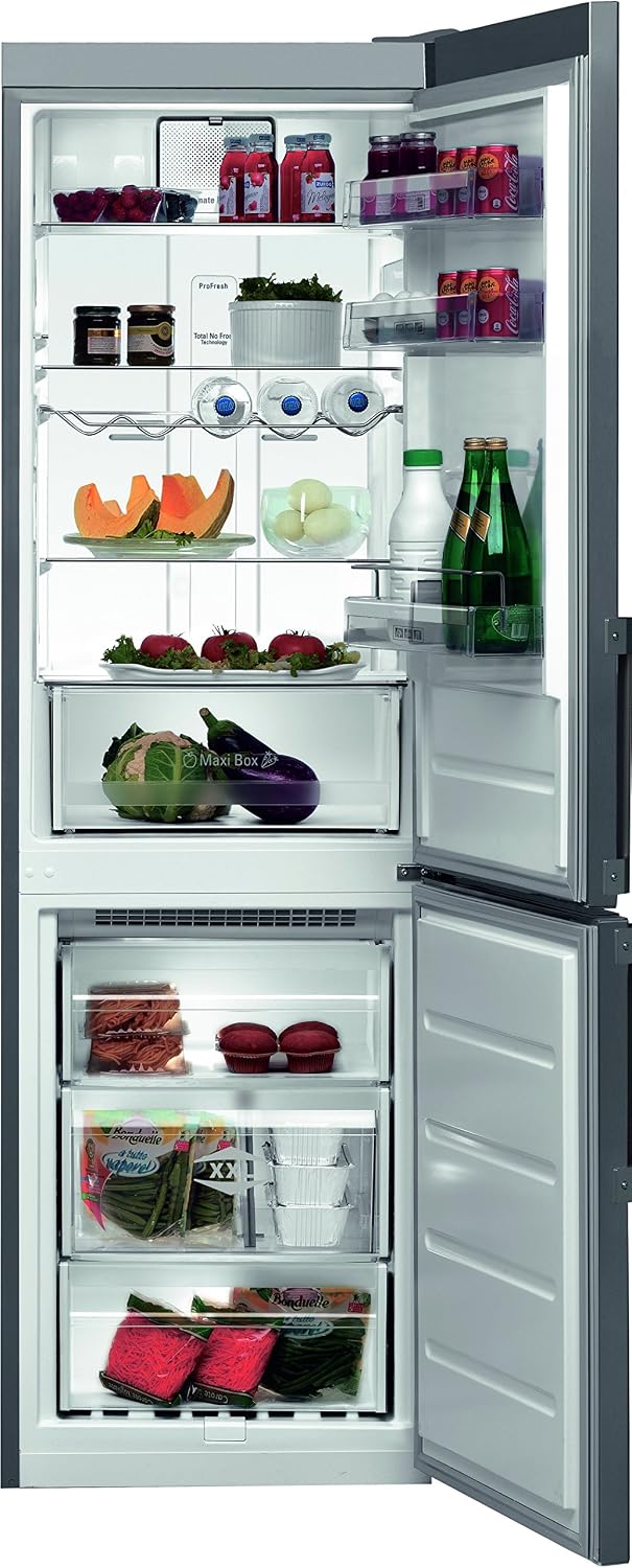 Réfrigérateur Bauknecht, No Frost, 189 cm, acier inoxydable, 222 L, 97 L, éclairage LED