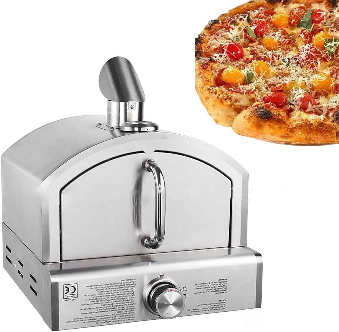 Four à pizza, avec valve de régulation, acier inoxydable, 30, 5 cm, barbecues et fumoirs d'extérieur, 43 × 47 × 37 cm, 60 × 47 × 42, 5 cm, 3, 8 kW