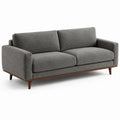 Canapé en tissu gris avec pieds en bois massif 210 cm