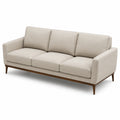 Canapé 3 places tissu beige structure bois 210 cm