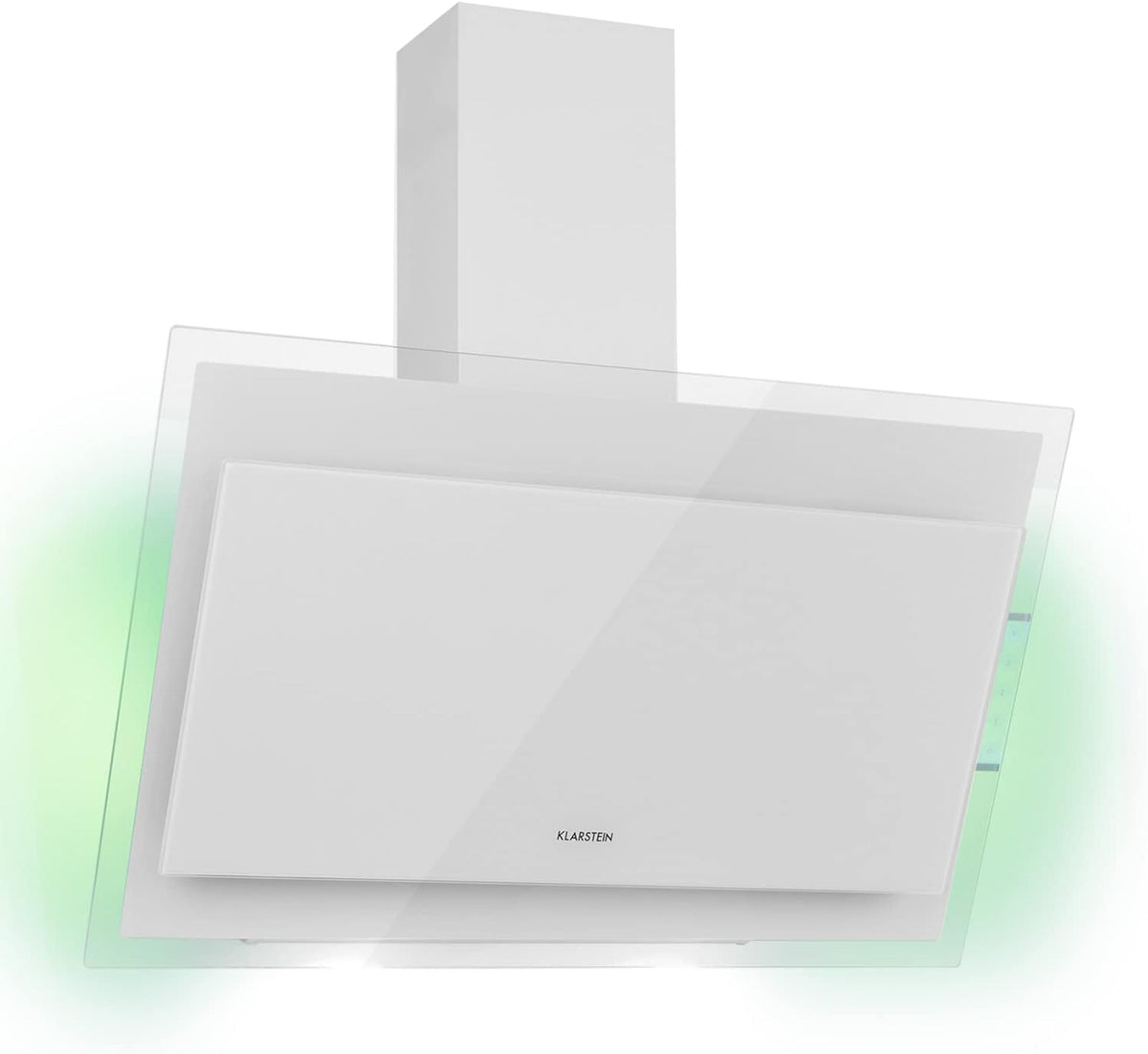 KLARSTEIN 601m3 Hotte aspirante, 90 cm, Hottes de Cuisine Inclinées, éclairage LED, Filtre de Hotte en Aluminium, 3 modes, 90cm, Ecran Tactile