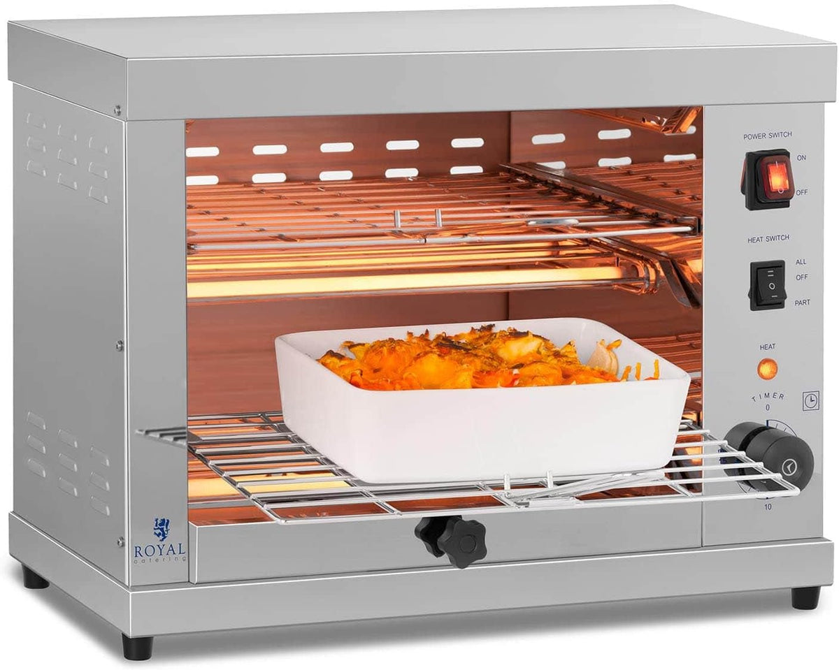 Grille-pain, acier inoxydable, 27, 5 × 50 × 38, 5 cm, Royal Catering, 7 cm, 49 × 25 × 36 cm, 36 × 24, 5 × 29, 5 cm, 36 × 24, 5 cm, 220 V, 3, 25 kW