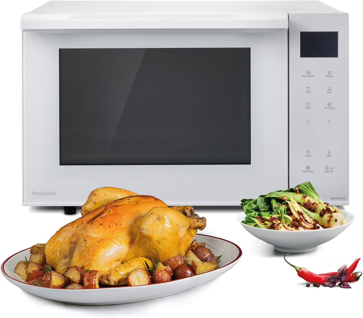 Panasonic Vapeur, 800 W, 1000 W, 23 l, nN-Df37pwepg, 200 °C, NN-Df 37 Pwepg, fonction gril