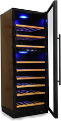 Cave à vin, 48 dB, réglable, - Bois naturel, KLARSTEIN, 48dB, 120 Bouteilles, 270 litres, silencieux 48dB, Armoire à vin design
