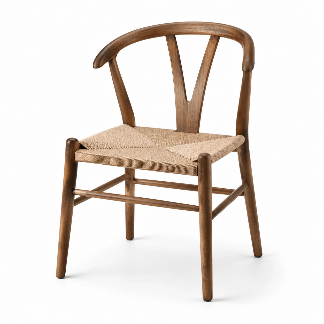 Chaise en bois et corde tissée