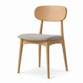 Chaise en chêne avec assise en tissu polyester beige