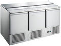 Réfrigérateur de présentation, 368 L, acier inoxydable, R290, 3 Portes, 2°C, 8°C, Générique Saladette Réfrigérée 3 Portes Plan Télescopique