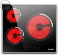 Cooksir Plaque de cuisson, 9 NIVEAUX, Plaque Vitrocéramique 3 Foyers avec Cadre en Bord Inox, 5700W, 60CM, 240V, acier inoxydable