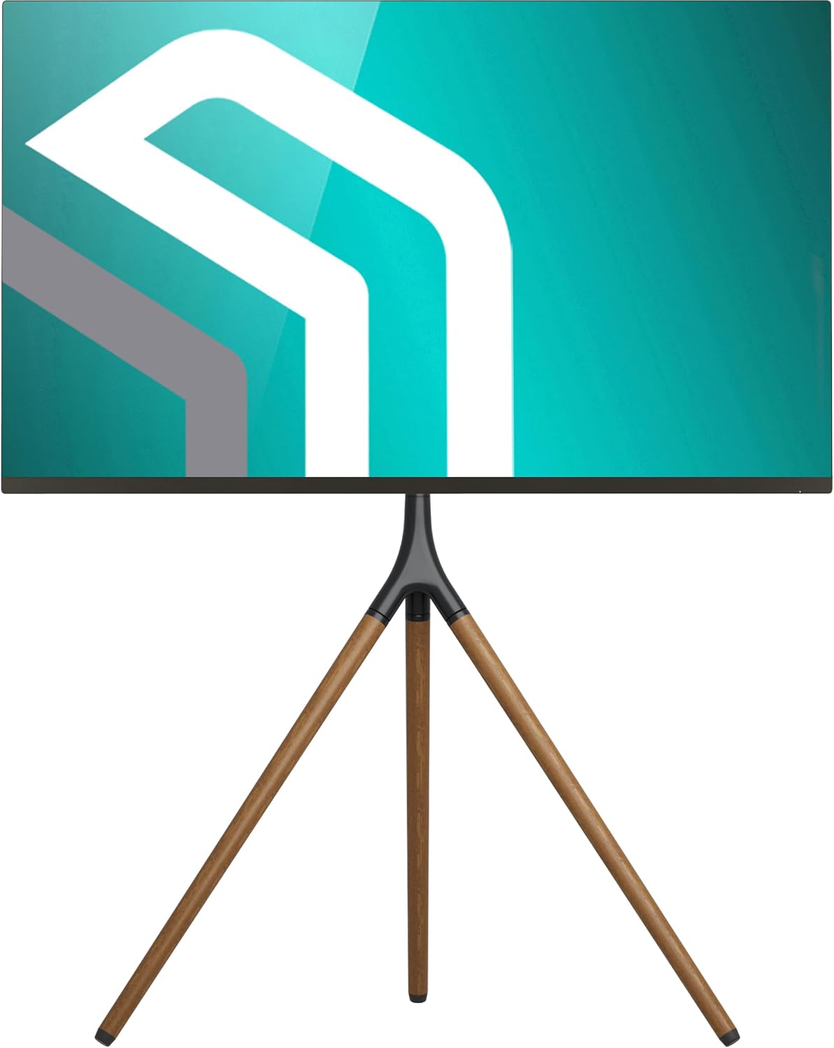 ONKRON TS1220-B Support TV trépied 32 à 65 pouces, pivot 360°, hauteur réglable, VESA 400 × 400, noir