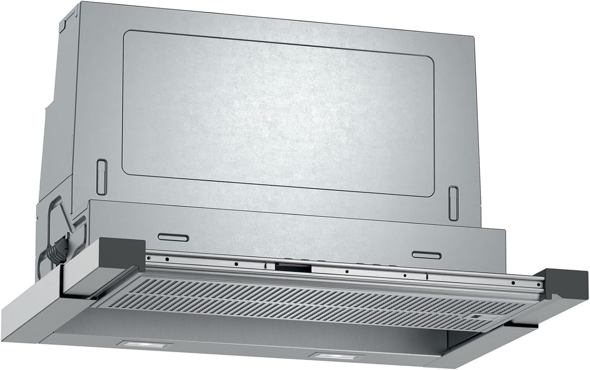 Neff D46ML54X1 Hotte aspirante, 60 cm, éclairage LED, Acier inoxydable 392 m3/h A, 717 m3/h, filtre à charbon, semi-encastrée