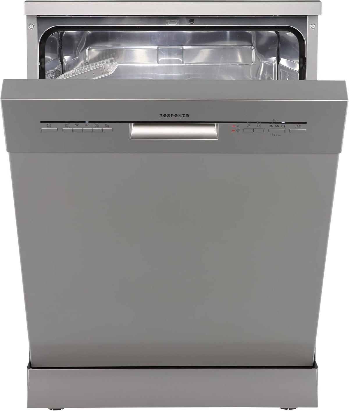 Respekta GSPS60SI-12 Lave-vaisselle, 60 cm, réglable, 49 dB, 84, 5 × 59, 8 × 60 cm, 5 programmes, pose libre, encastrable, départ différé, argenté