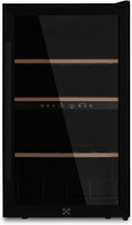 Cave à vin, acier inoxydable, éclairage LED, 48 × 43 × 85 cm, LES PETITS CHAMPS, 80 l, CAVCDB32, 80L, 18°C, 32 bouteilles, 12 °C, réglable, verre