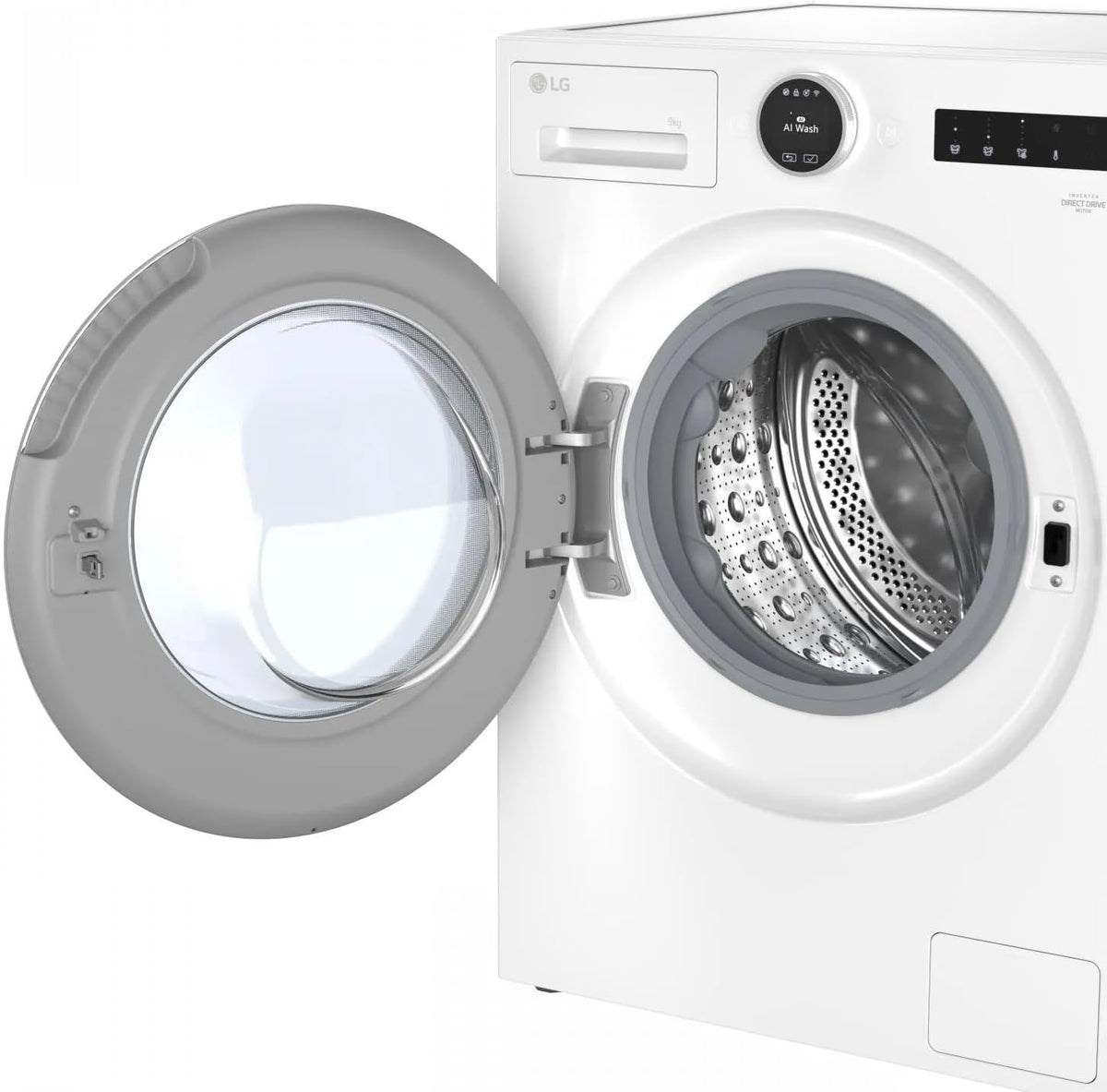 LG F4X9009TWCE Lave-linge, 1400 tr/min, télécommande, acier inoxydable, 9 kg, 56 cm, 23 programmes, TurboWash 360°, 60% plus efficace que A
