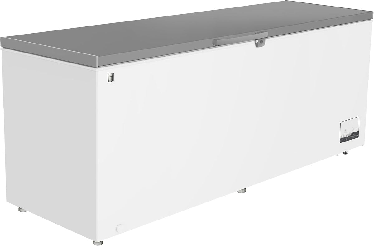 Congélateur METRO Professional GHF2700S, éclairage LED, 188 × 73.5 × 94.5 cm, acier, 700 L, 125 W, 3 paniers, avec serrure, blanc/gris