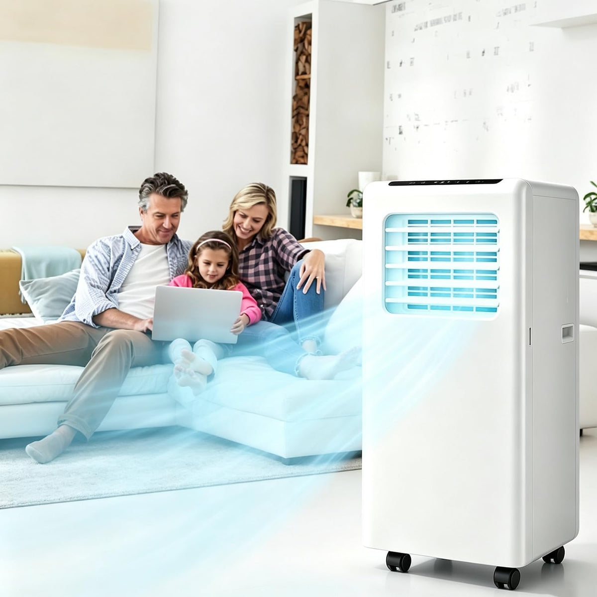 Climatiseur portable MLYYYDSS 3-en-1, télécommande, 14 000 BTU, minuterie 24 h pour pièces Jusqu'à 40 m2 9000BTU, 2 Vitesses, 4 100 BTU, 9 000 BTU