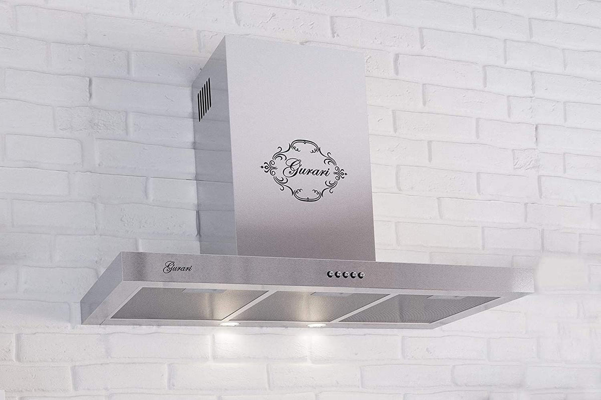 Gurari Hotte aspirante, 90 cm, éclairage LED, acier inoxydable, 150 mm, 120 mm, 900 mm, 810 mm, 463 mm, 206 W, 49 dB, 68 dB, 1000 m3/h