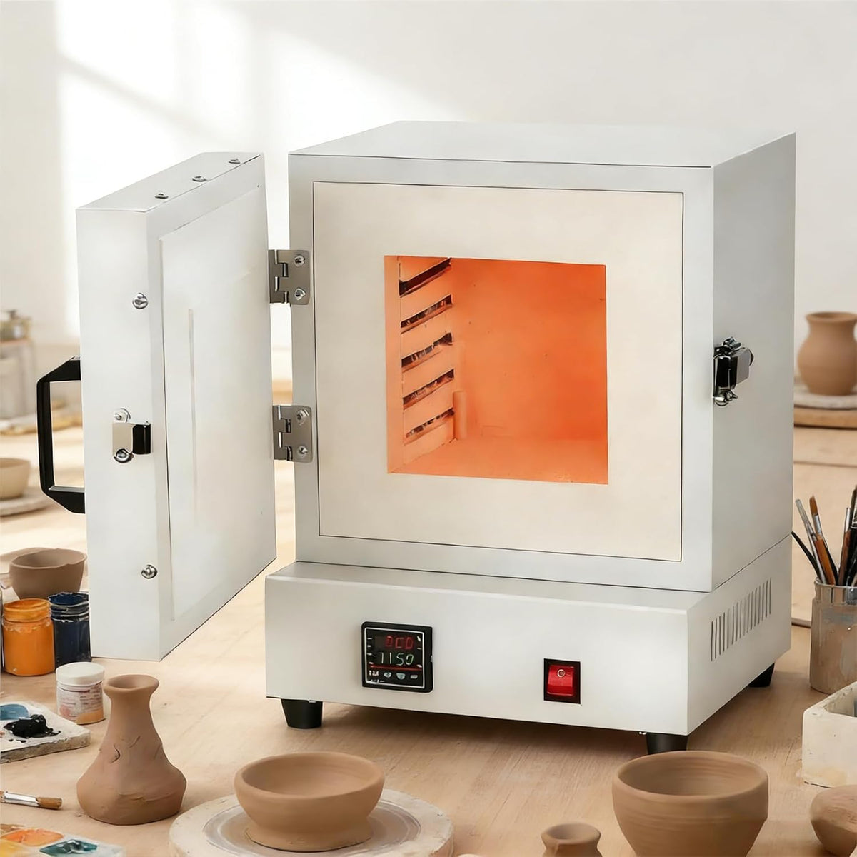 Matériel de chauffage, Four Fermé pour Brûlage de Bijoux, Four à Moufle Electrique Professionnel 2000W 1150°C avec Contrôle Digital, 2000 W, KONGQXIAA