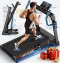 Tapi de course, Tapis de Marche Pliable pour la Maison, Bluetooth, 20 Niveaux, Decorcn, 20 Niveaux de Pente Automatique, 1-18km, 180KG, 7CV