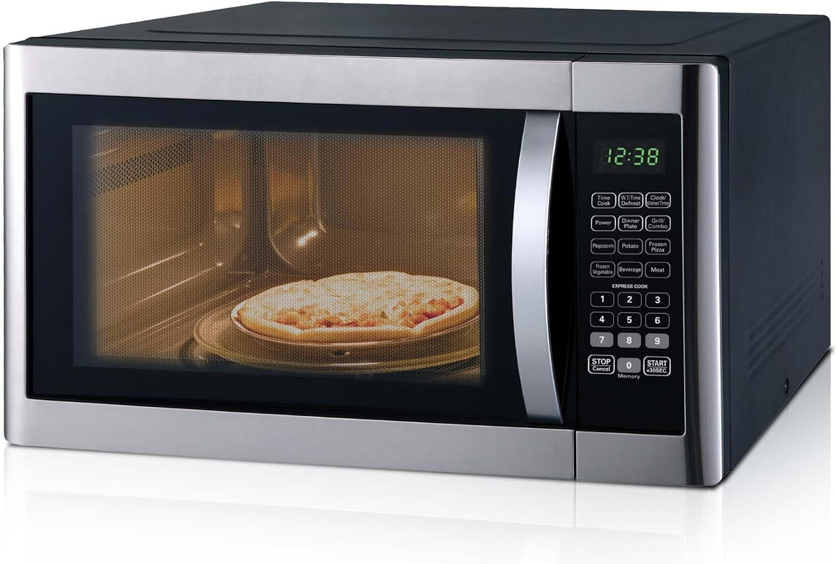 SMETA Four micro-ondes, 11 Niveaux, 553 W, 394 W, 30 cm, 1000 W, 42L, 1100W, 1400W, 6 programmes, Micro-ondes Grill 2 en 1