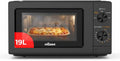 NILSON Four micro-ondes, éclairage LED, verre, 700 W, Noir NMW2701N, 19L, 700W, 5 Programmes, 24cm, Minuterie 30 Minutes, réglable, Mécanique