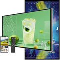 Hydravex Lecteur multimédia streaming, lecteur multimédia publicitaire pour restaurants, 50 pouces, Wi-Fi, réglable, portable