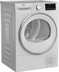 Beko Sèche-linge, 8 kg, B3T42239, 15 programmes, blanc, fonction vapeur, pompe à chaleur, chargement frontal, écran multifonction