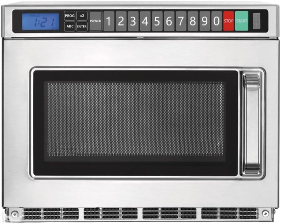 Four micro-ondes, acier inoxydable, réglable, 10 niveaux, MBH - MAQUINARIA BAR HOSTELERÍA, 1800W, 30 programmes, commande tactile, minuterie