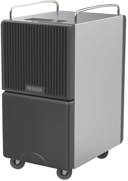 Olimpia Splendid Déshumidificateur, acier inoxydable, 30 l, Idéal pour Grands Espaces Jusqu'à 150 m3, 8 l, Capacité 30 l / 24h, 0°C
