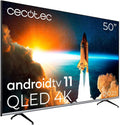 Cecotec VQU10050S Téléviseur, 4K UHD, HDR10, Android 11, modèle 2023, QLED, Dolby Vision, Dolby Atmos, Android TV, Frameles Design