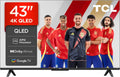TCL 43T69C 3840x2160 Téléviseur, 109 cm, Wi-Fi, 4K UHD, HDR10, TV QLED 43, 3xHDMI 2.1, WiFi, Android TV, DOLBY VISION, Google TV, Dolby Atmos