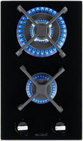 BELDEKO Plaque de cuisson, 30 CM, verre, 5200 W, 5200W, Plaque Gaz 2 Feux Domino 5200W Double Couronne, Marque Française