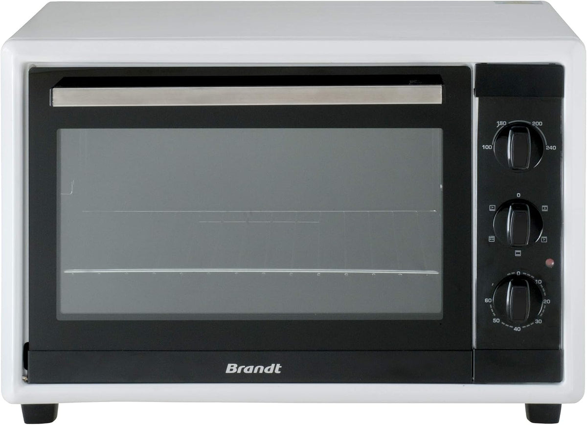 BRANDT Mini-four, 1500 W, 5 modes, FC350MW, 35L, 1500W, 240 °C, Blanc, pose libre, chaleur tournante, fonction gril