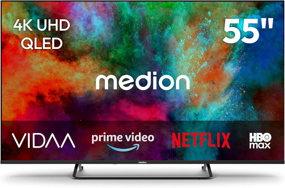 Téléviseur MEDION MD855602, télécommande, 138.8 cm, HDR10, Bluetooth, QLED, Dolby Vision, Dolby Atmos, Full HD