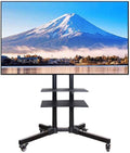 Support TV sur pied, Support réglable au sol pour téléviseurs grand écran, éclairage LED, portable, Support TV mobile pour TV incurvé