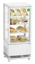 Réfrigérateur de présentation Bartscher, verre, éclairage LED, 86 L, 357 mm, 315 mm, 429 mm, 425 mm, 230 V, 435 mm, 980 mm, 2 °C, 12 °C, 0, 18 kW