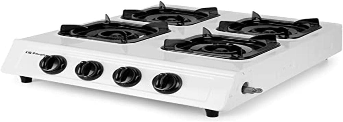 Cuisinière, 3200 W, réglable, usage extérieur, Orbegozo, 12800 W, FO 4000, noir et blanc, butane ou propane, allumage piézoélectrique