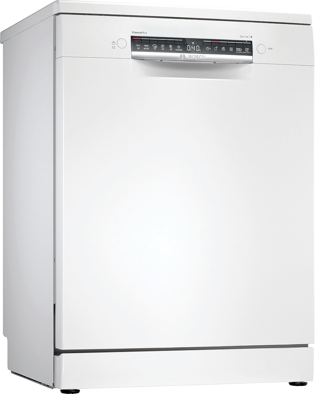 Bosch SMS4EMW01E Lave-vaisselle, 60 cm, réglable, 42 dB, 5 cm, 3 niveaux, Silence Plus 42 dB, 14 couverts, 50 °C, 65 °C, 70 °C