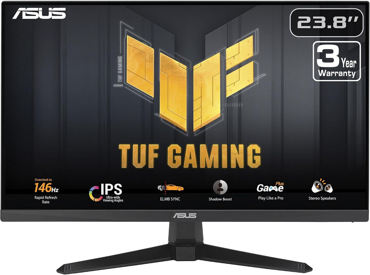 ASUS TUF Gaming VG249QE5A Moniteur 23,8 pouces Full HD IPS, jusqu'à 146 Hz, 1 ms, ELMB Sync, haut-parleurs