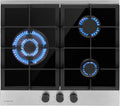 KLARSTEIN Plaque de cuisson, 6.2 kW, Piano Cuisine en Acier Inoxydable, 3 Brûleurs, 7.7kW, 6.2kW, Table de Cuisson à Gaz à 3 Brûleurs, verre