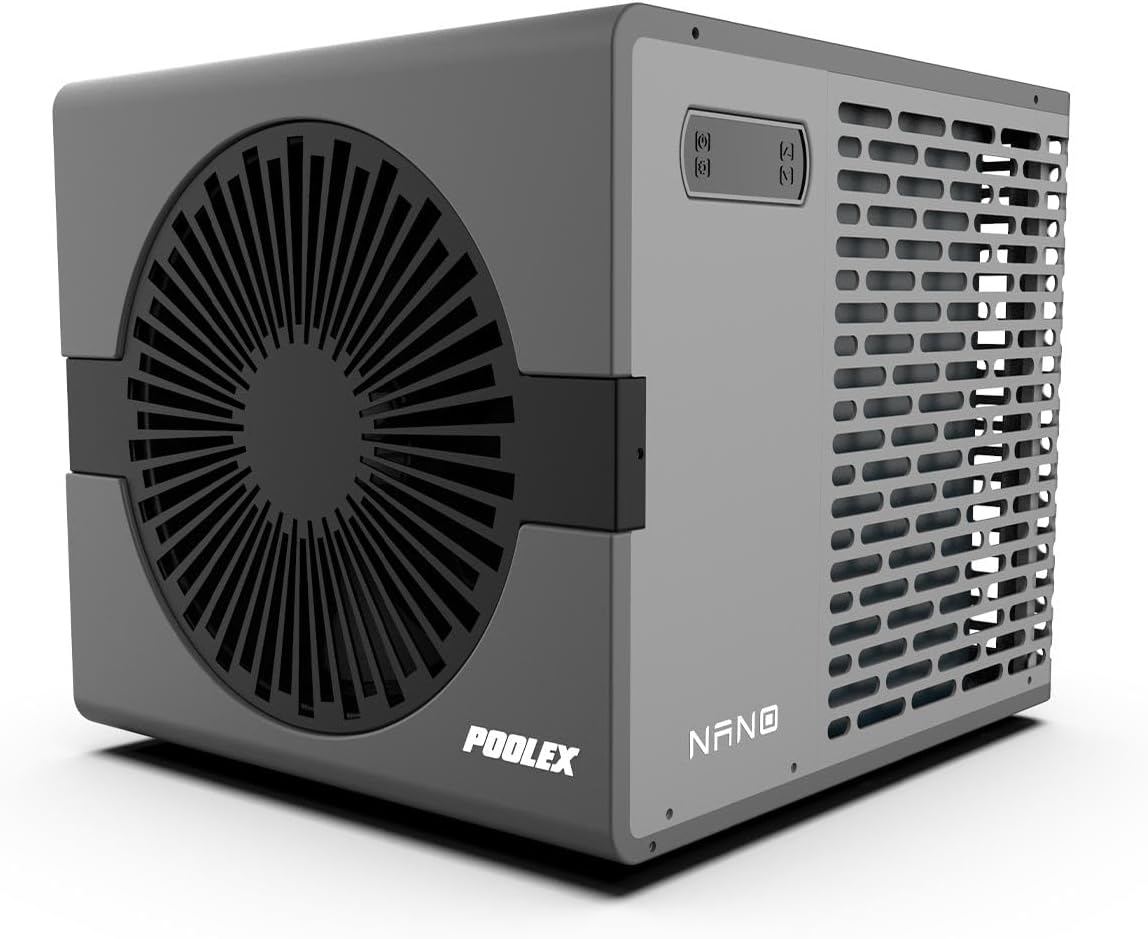 POOLEX Pompe à chaleur pour piscine, Wi-Fi, 48 dB, Chauffe l'eau, prêt à l'emploi, 5 kW, 10°C, Nano B5, Ultra-compacte, Silencieuse