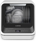 Lave-vaisselle KLARSTEIN, 58 dB, 58dB, 7 Programmes, 5L Réservoir ou Raccordement, Silencieux 58dB, Noir, portable, Compact, Classe énergétique D