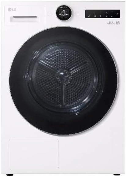 Sèche-linge, 60 × 85 × 66 cm, Wi-Fi, acier inoxydable, LG, 122 L, éclairage LED, réglable, moteur Inverter, pompe à chaleur, verre