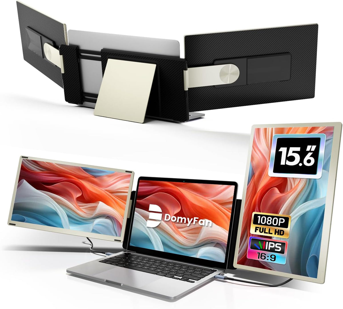 domyfan Moniteur PC, 1080P, pour Mac, portable, Windows, Chrome, Android